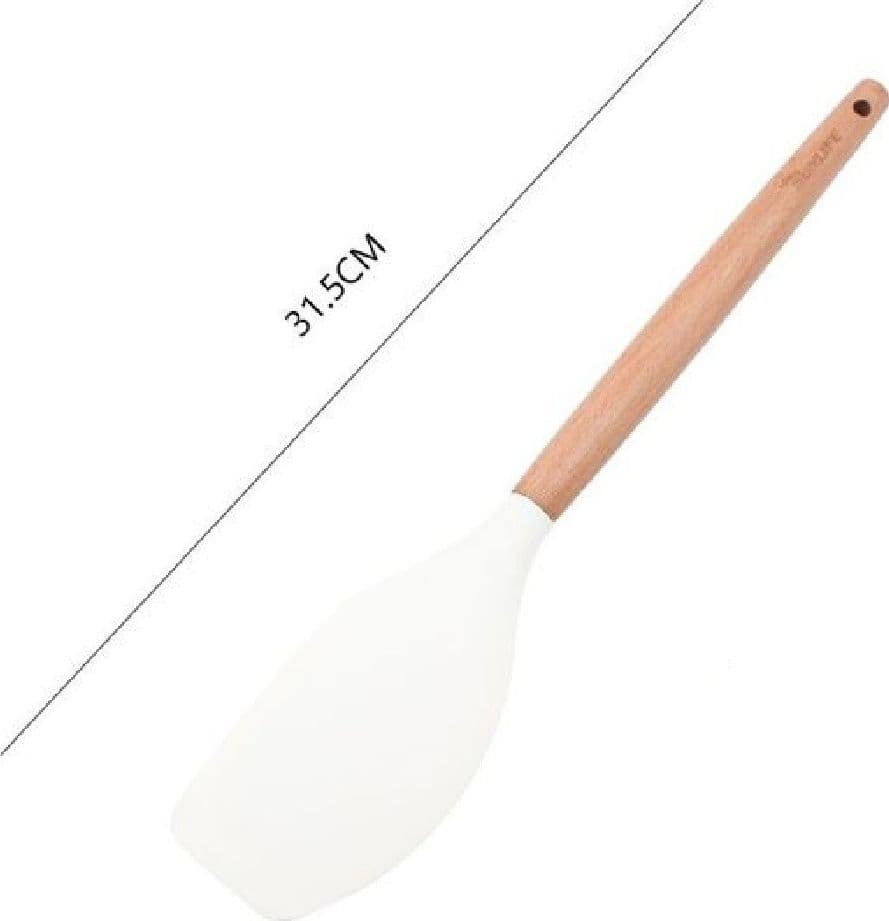 SPATOLA IN SILICONE MANICO LEGNO UTENSILE CUCINA DOLCI PASTICCERIA 31.5CM 50868 - 2
