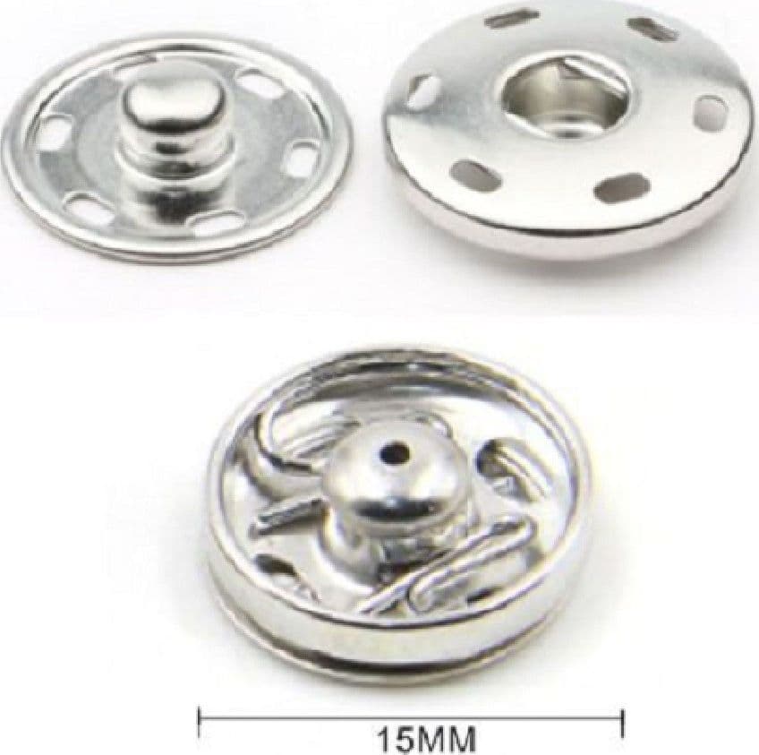 SET 12 PAIA DI BOTTONI AUTOMATICI A PRESSIONE Ø 15 MM ACCESSORI PER CUCITO 52987 - 2