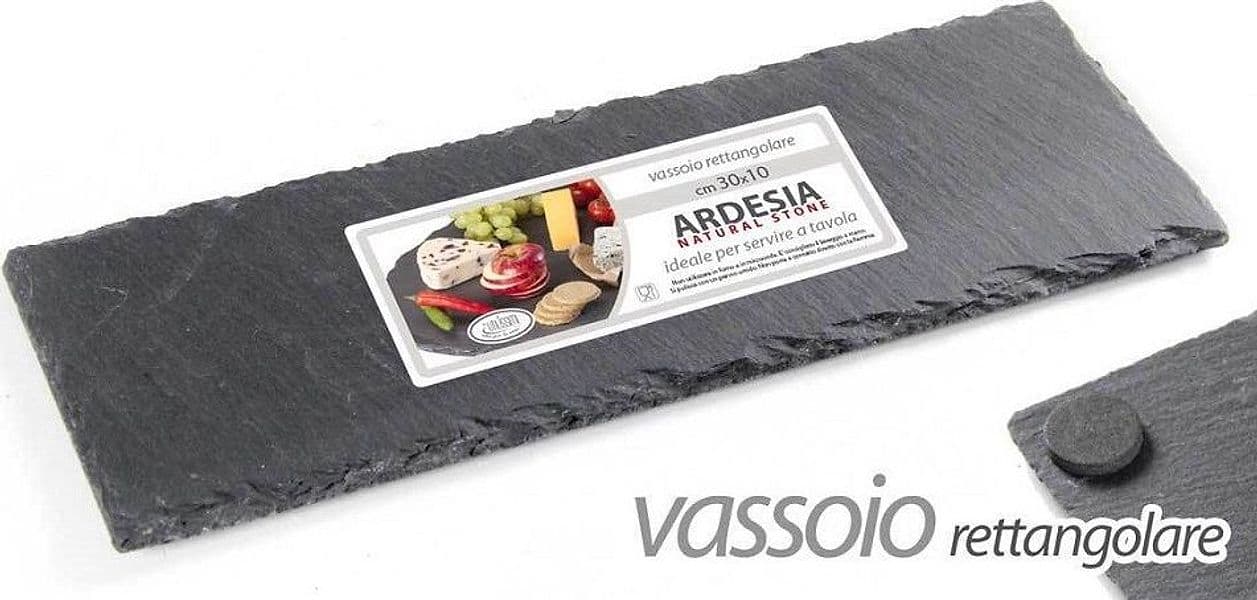 VASSOIO ARDESIA NATURAL STONE PIATTO RETTANGOLARE 30X10 CM PORTATA TAVOLA 752193 - 3