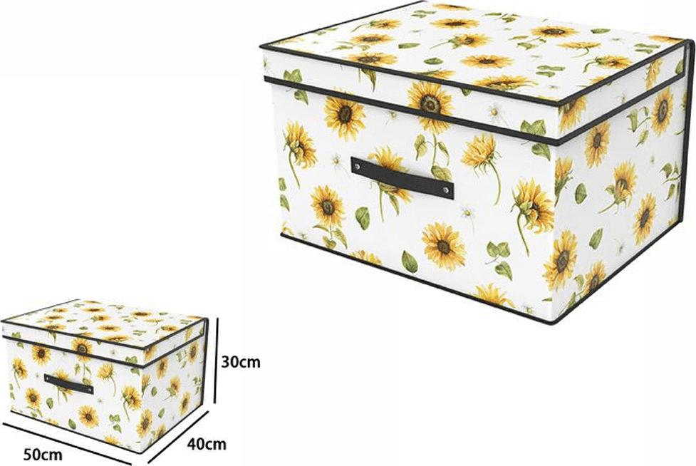 BOX SCATOLA SALVASPAZIO ARMADIO CONTENITORE PORTA OGGETTI ORGANIZER 50x40x30 CM - 2