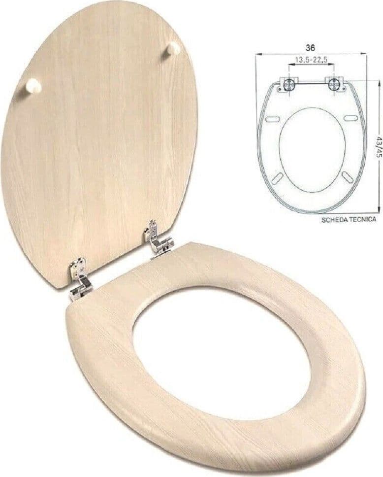 SEDILE COPRIWATER UNIVERSALE PER BAGNO COPRI WC WATER IN LEGNO MDF 18" 529494 - 2