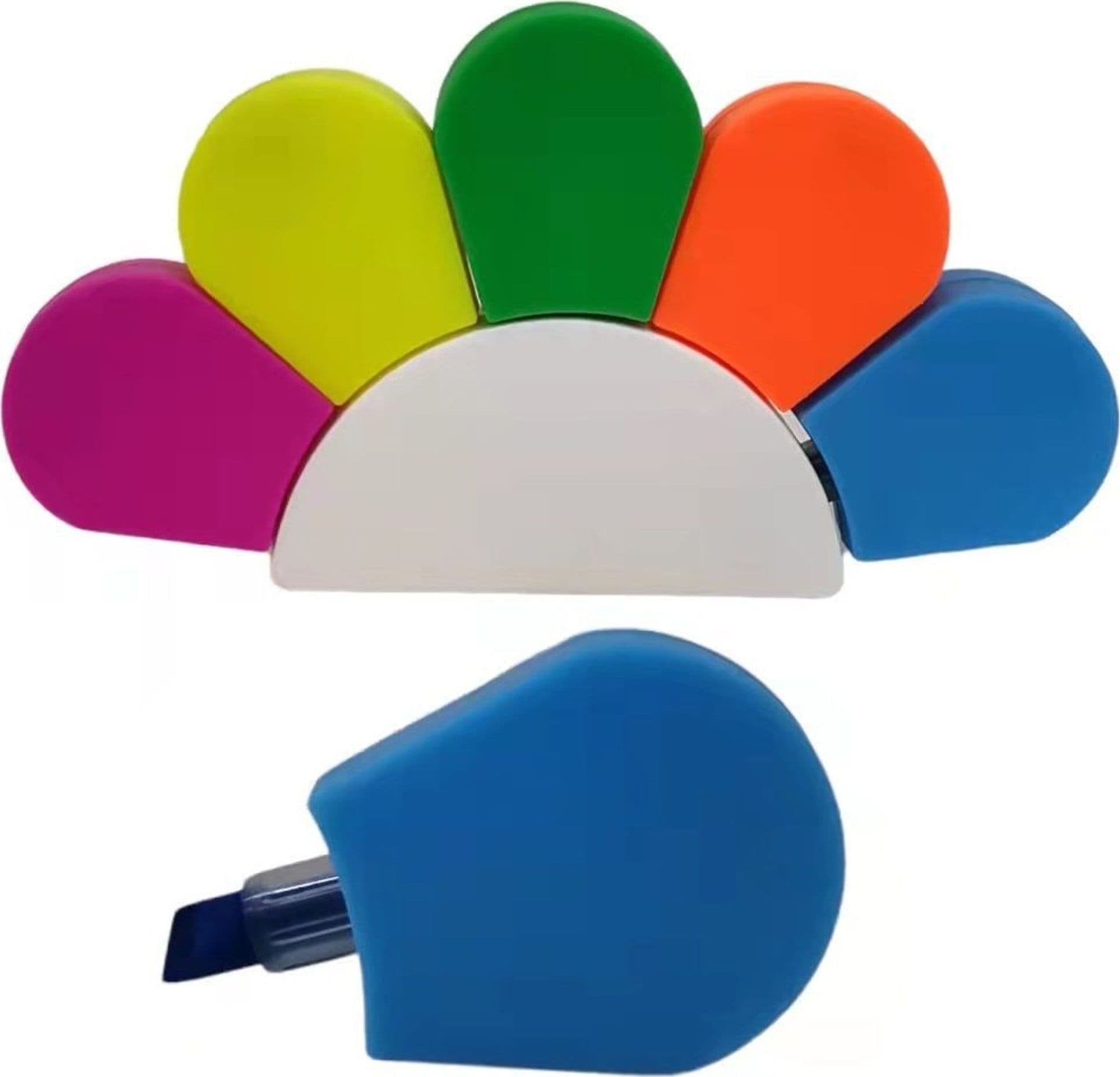 EVIDENZIATORE FIORE A 5 PUNTE PENNA GIALLO VERDE FUCSIA BLU ARANCIONE FLUO