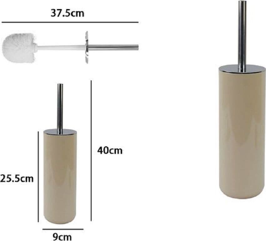 PORTASCOPINO PORTA SCOPINO CON SCOPETTINO WC BAGNO TOILETTE BEIGE SILVER 79884 - 2