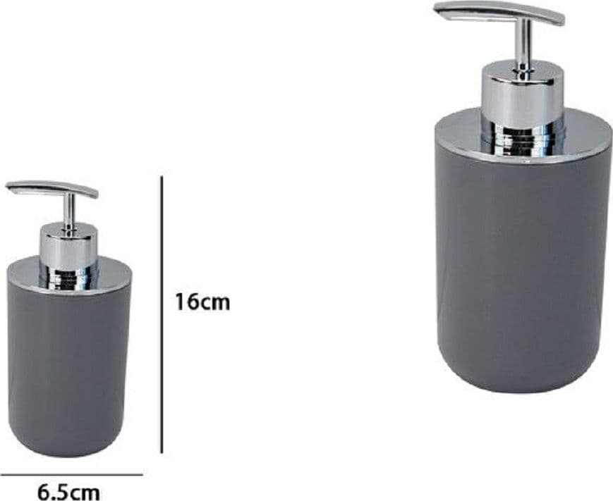 DISPENSER PORTA SAPONE LIQUIDO GRIGIO SILVER PER RICAMBIO ACCESSORI BAGNO 79892 - 2