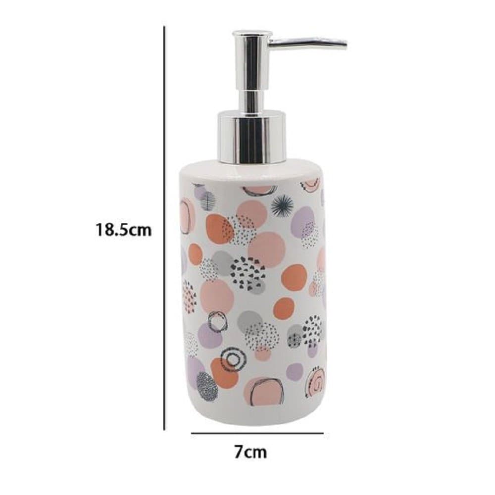 DISPENSER PORTA SAPONE LIQUIDO SFERE ASTRATTE MULTICOLORE PER ARREDO BAGNO 87077 - 2