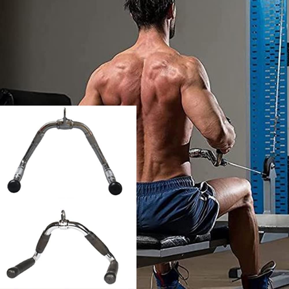 MANIGLIE PALESTRA TRAZIONE ALLENAMENTO MANICO PER PULLEY ANTISCIVOLO BODYBUILDING - 5