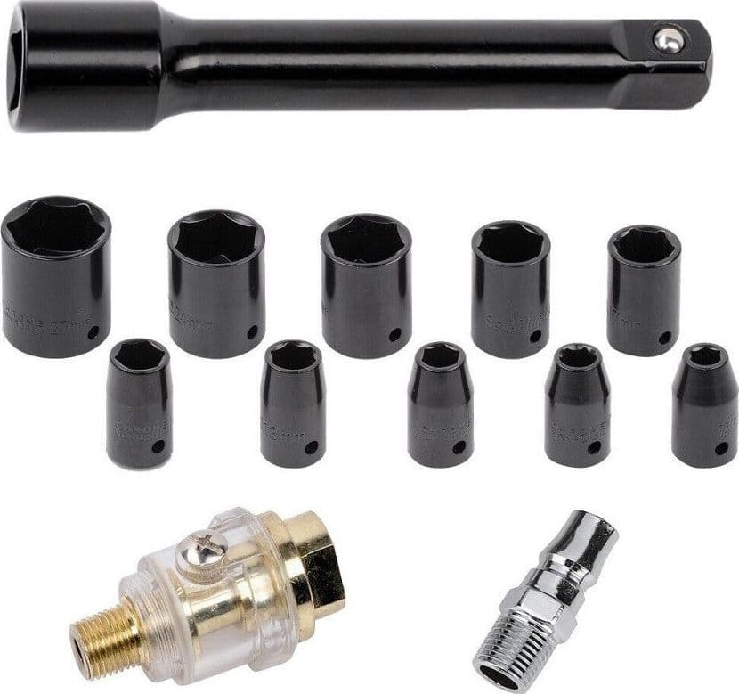 PISTOLA AVVITATORE PNEUMATICO AD ARIA 650NN 1/2" CON 10 BUSSOLE VALIGETTA 88797 - 5