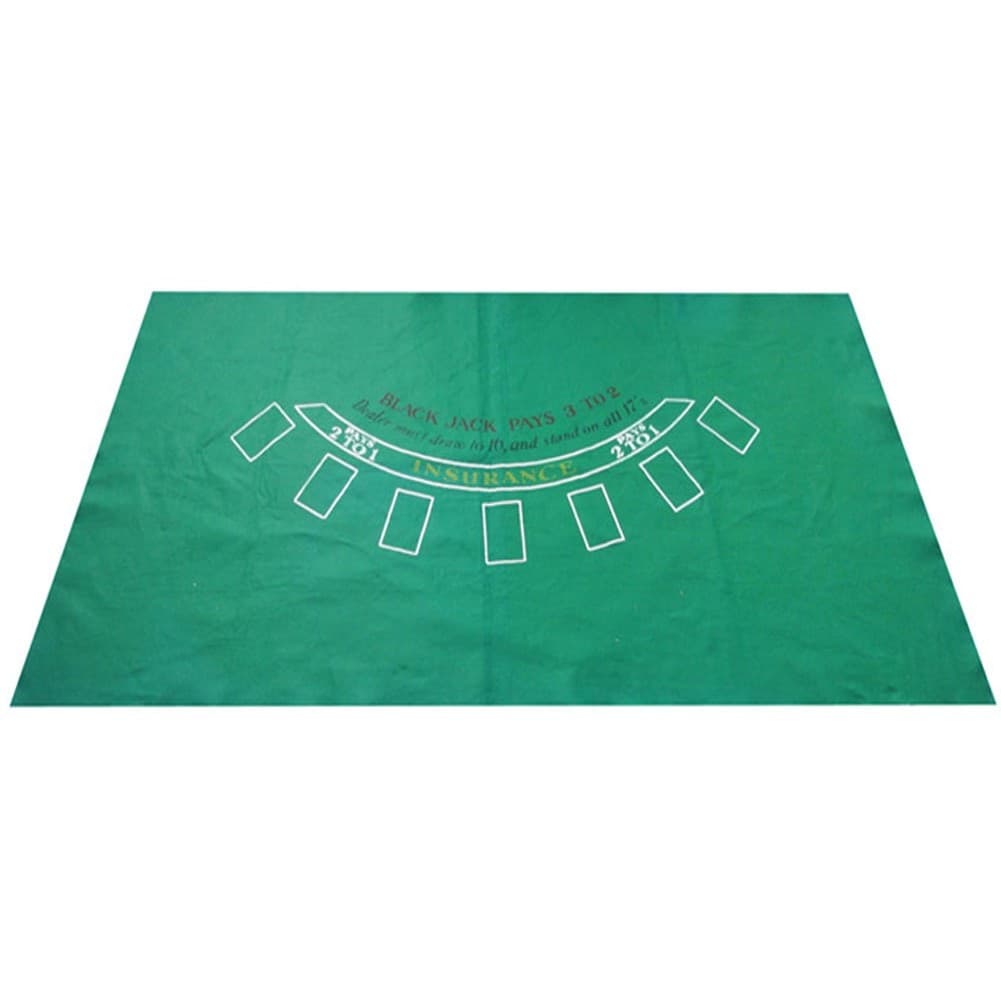 TAPPETO IN TESSUTO VERDE DA TAVOLO PER GIOCO BLACKJACK ROULETTE MISURA 30X40CM - 4