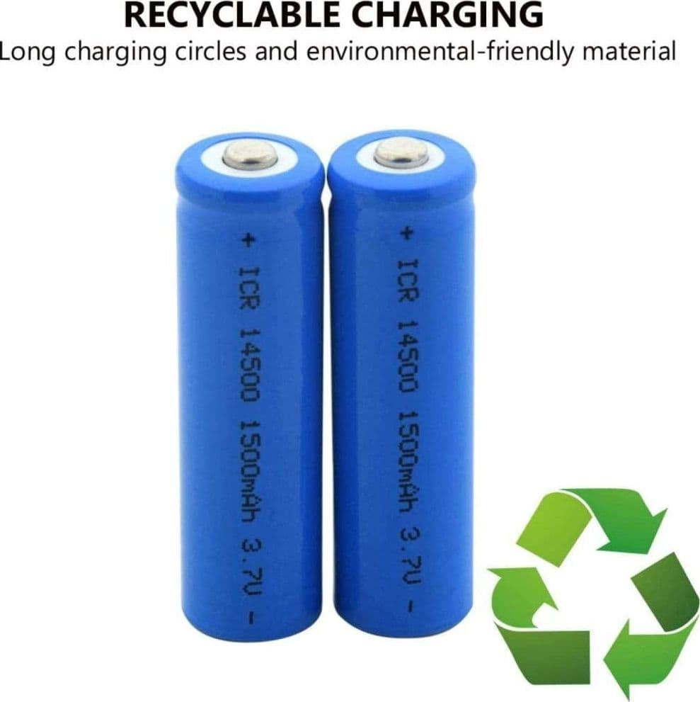 4 BATTERIA AGLI IONI DI LITIO DA 3,7V 1500MAH ICR 14500 PER MICROFONO MOD AEREO - 6