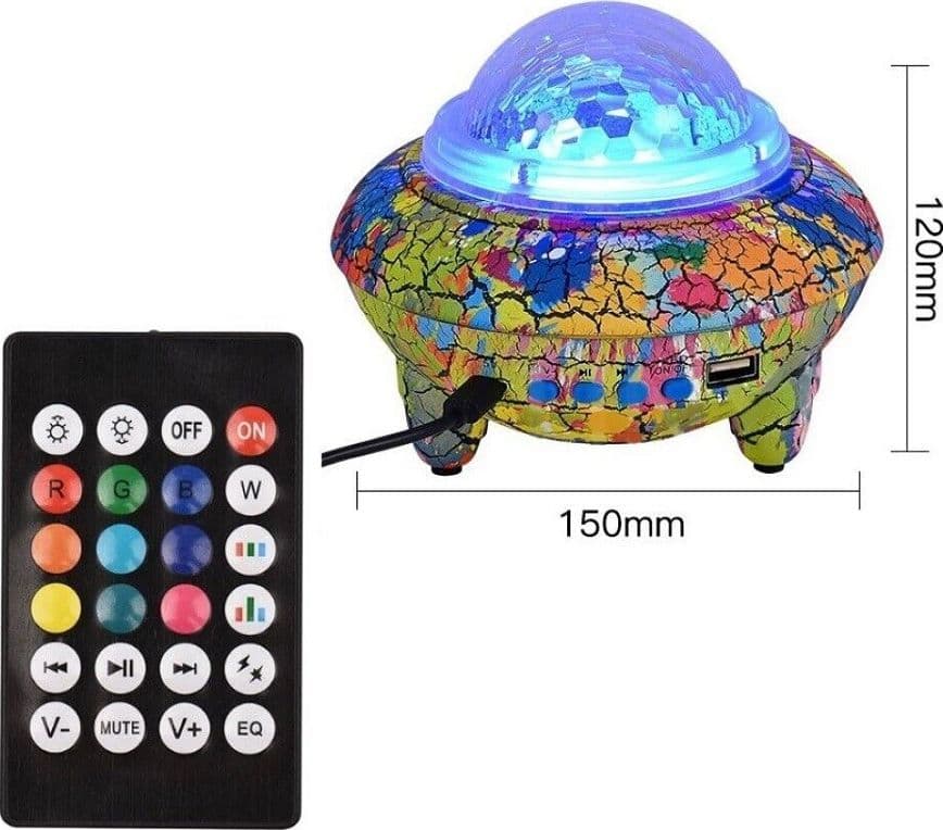 PROIETTORE LUCI EFFETTI LED RGB CIELO STELLATO CASSA BLUETOOTH 10W - 4