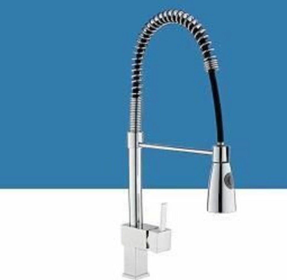 MISCELATORE RUBINETTO LAVELLO CUCINA GETTO LAVABO DESIGN QUADRATO DOCCETTA 59592 - 3