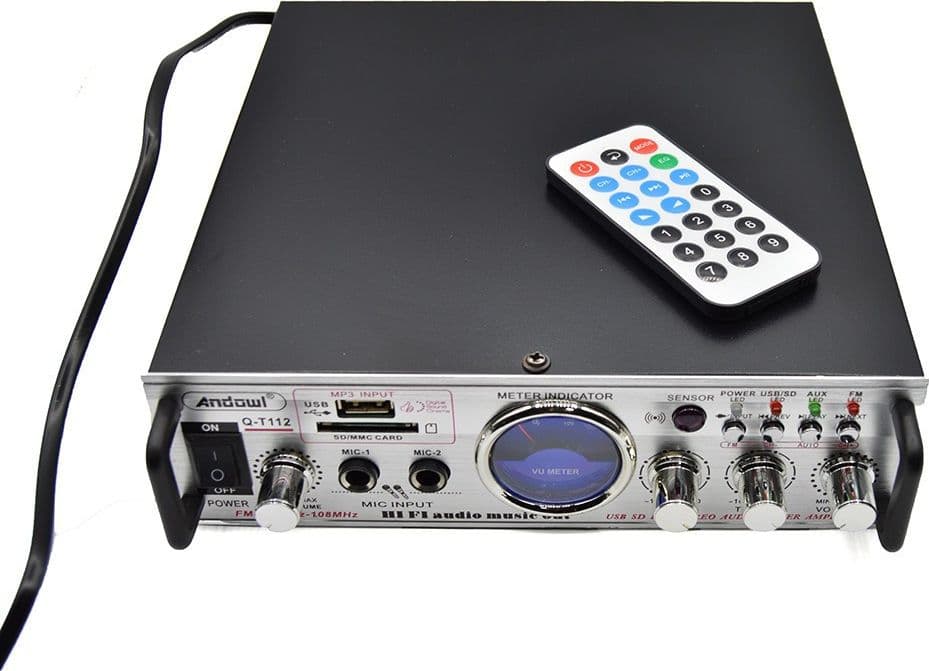 AMPLIFICATORE STEREO BLUETOOTH USB FUNZIONE MINI SUPER BASS TELECOMANDO Q-T112 - 2