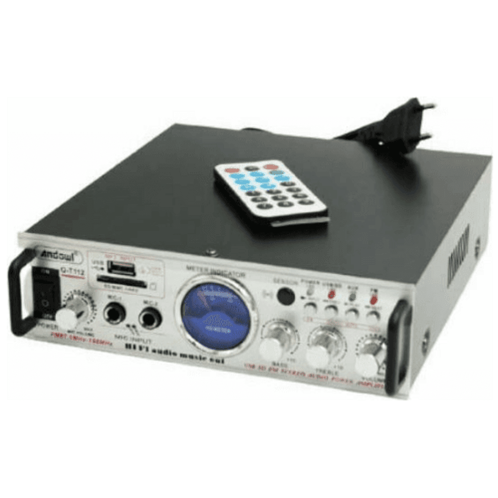 AMPLIFICATORE STEREO BLUETOOTH USB FUNZIONE MINI SUPER BASS TELECOMANDO Q-T112 - 4