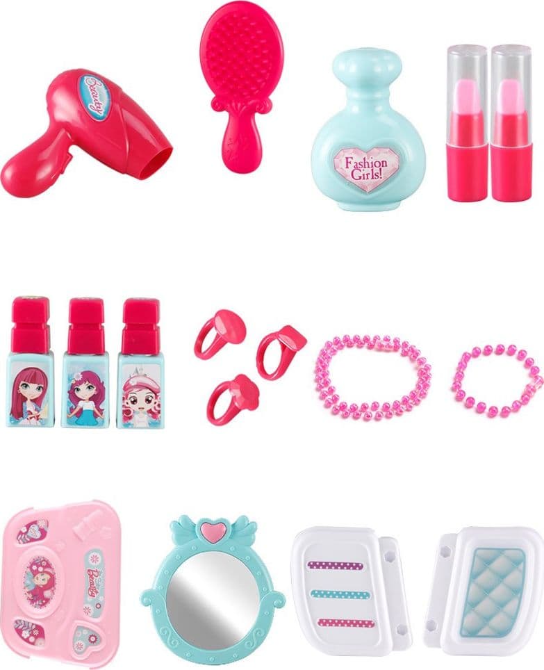 VALIGETTA BEAUTY SPECCHIO GIOCATTOLO BAMBINI 17 ACCESSORI BELLEZZA CON TRACOLLA - 5