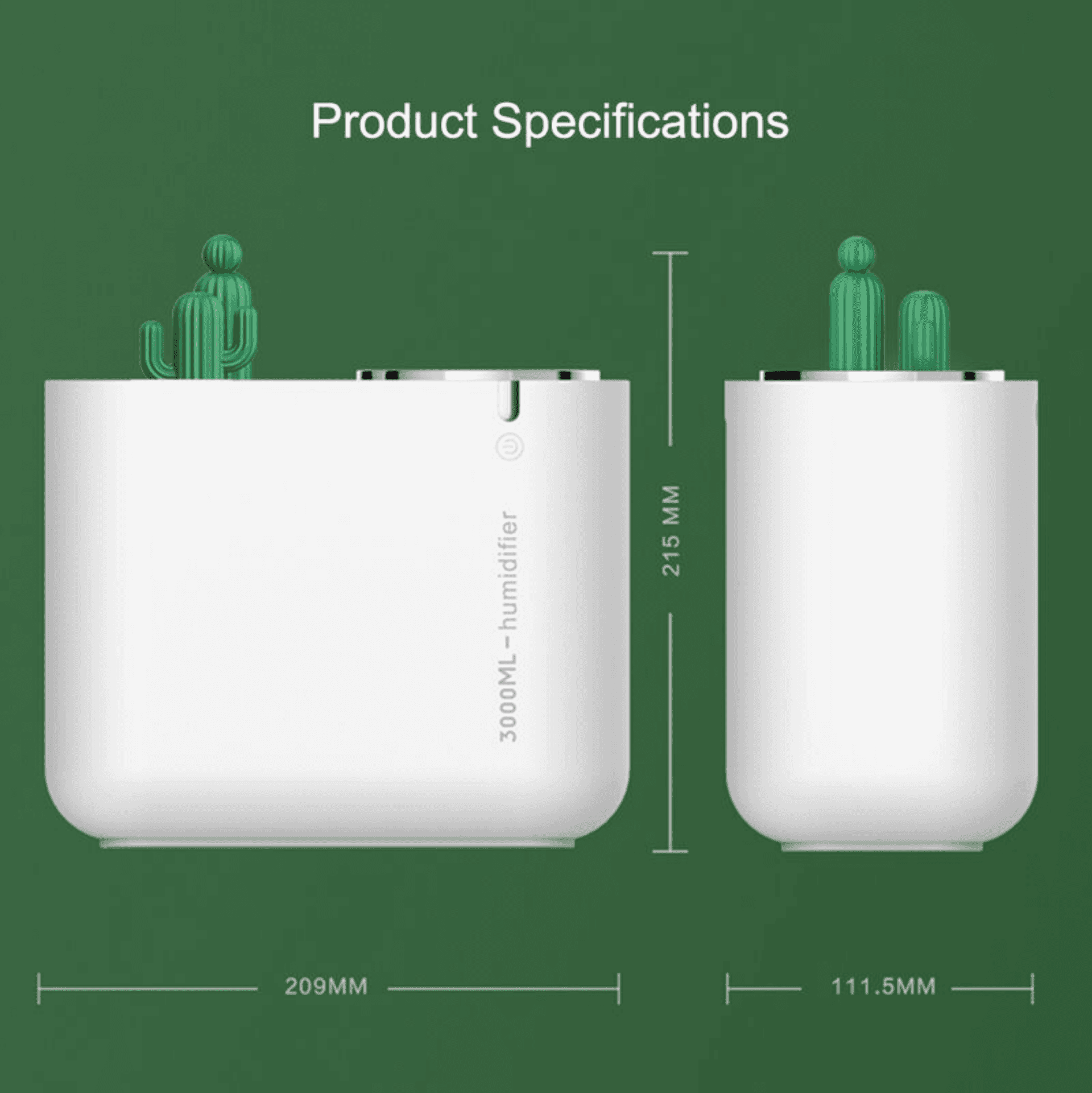 UMIDIFICATORE DIFFUSORE AROMI AD ULTRASUONI AROMATERAPIA CON LUCE NOTTURNA M202 - 3