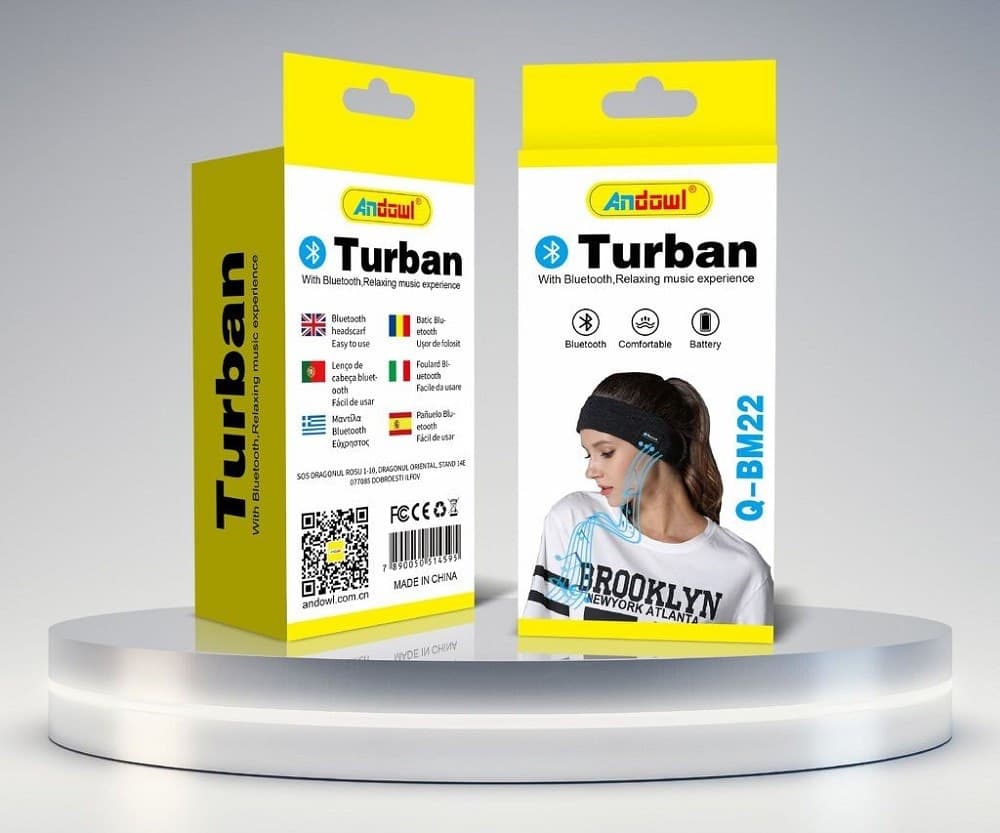 FASCIA SPORTIVO FOULARD MUSICALE HEADBAND AURICOLARE SLEEPPHONE BLUETOOTH Q-BM22 - 9