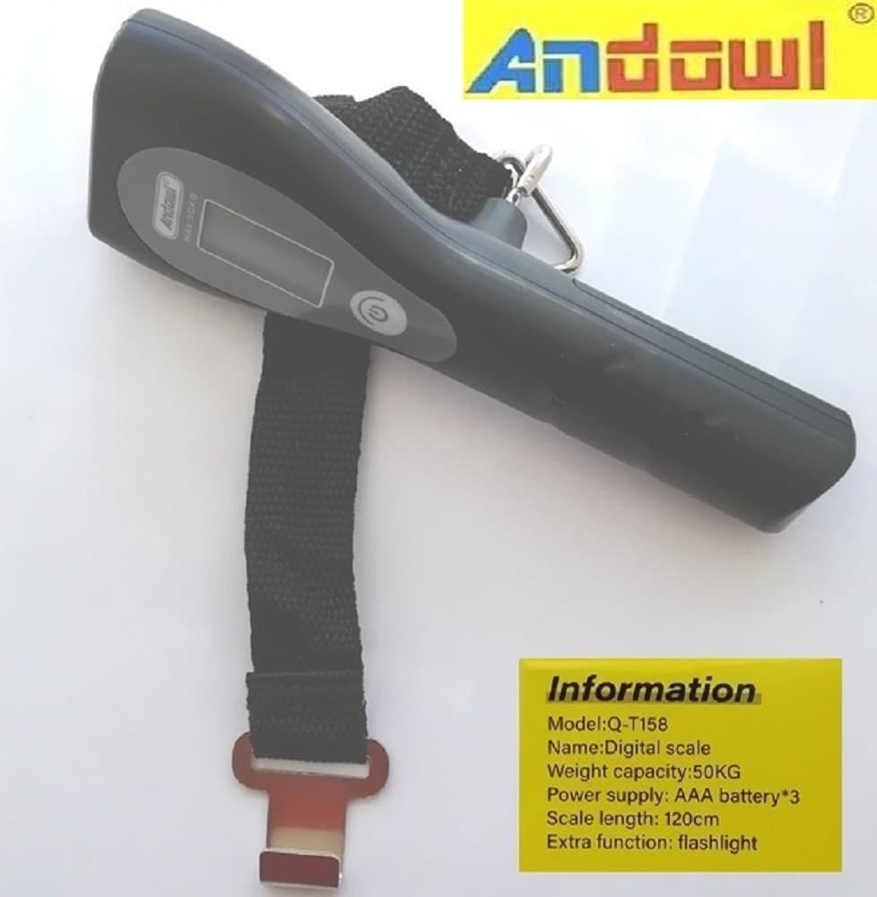BILANCIA DIGITALE PORTATILE PER BAGAGLI FINO A 50KG METRO TORCIA DISPLAY Q-T158 - 6