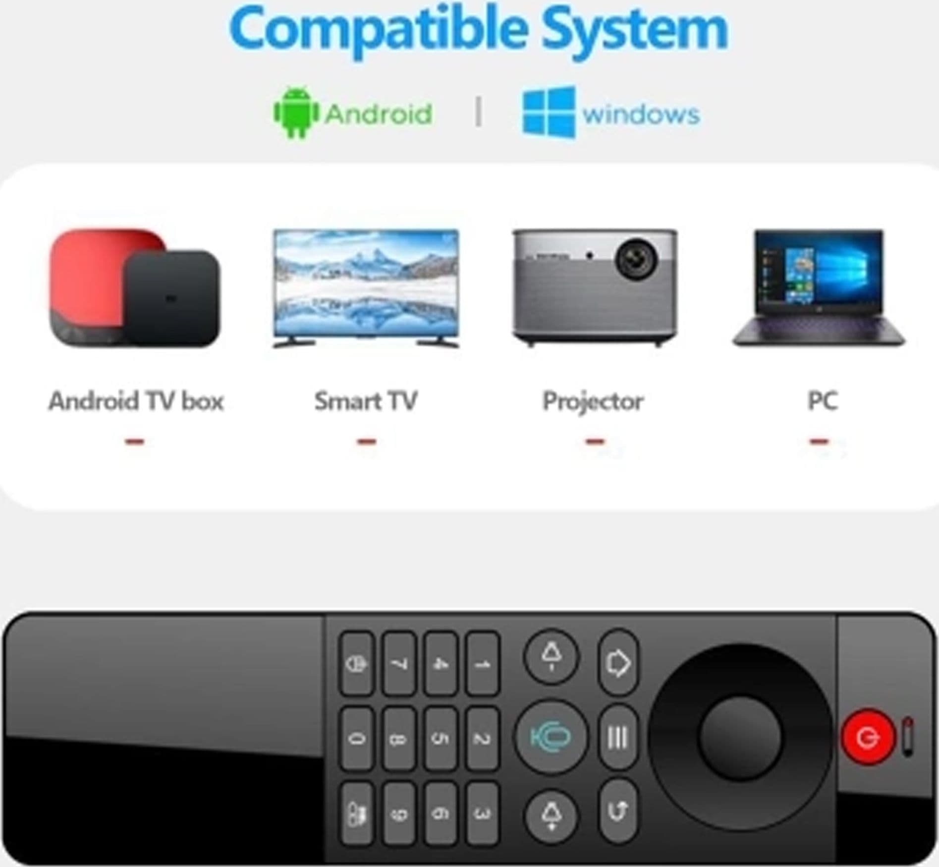 TELECOMANDO UNIVERSALE CONTROLLO REMOTO AIR MOUSE Q-JC07 PER BOX / SMART TV - 6