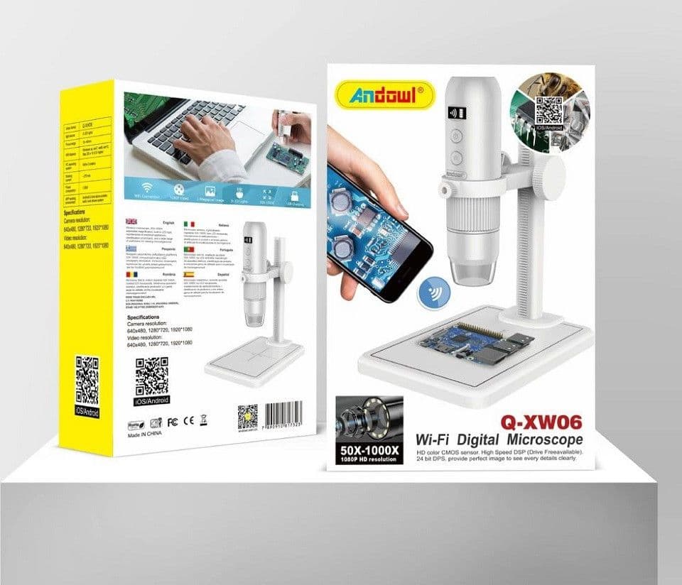 MICROSCOPIO ELETTRONICO PROFESSIONALE USB WIFI DIGITALE 50X - 1000X HD Q-XW06 - 8
