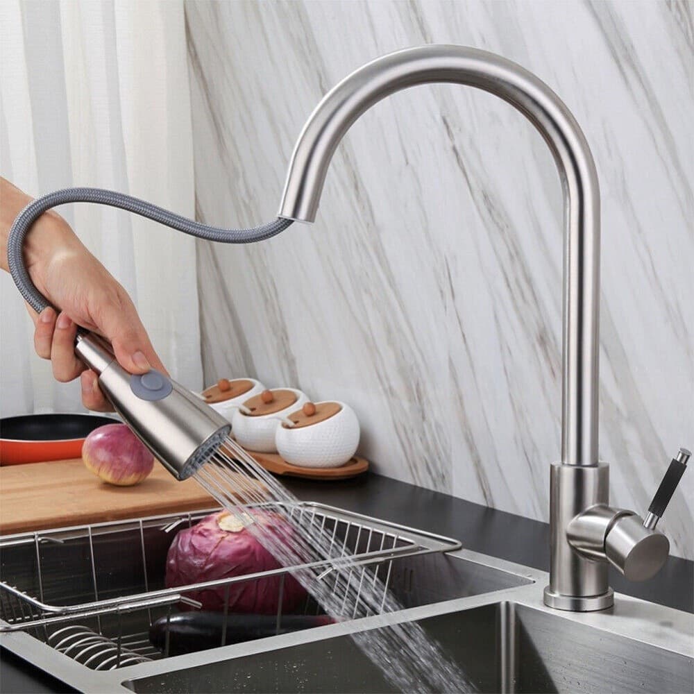 MISCELATORE RUBINETTO LAVELLO CUCINA GETTO LAVABO CON DOCCETTA ESTRAIBILE 59595 - 5