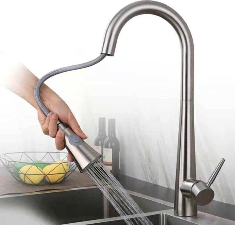 MISCELATORE RUBINETTO MONOCOMANDO LAVELLO CUCINA CON DOCCETTA A CANNA ALTA 52692 - 3