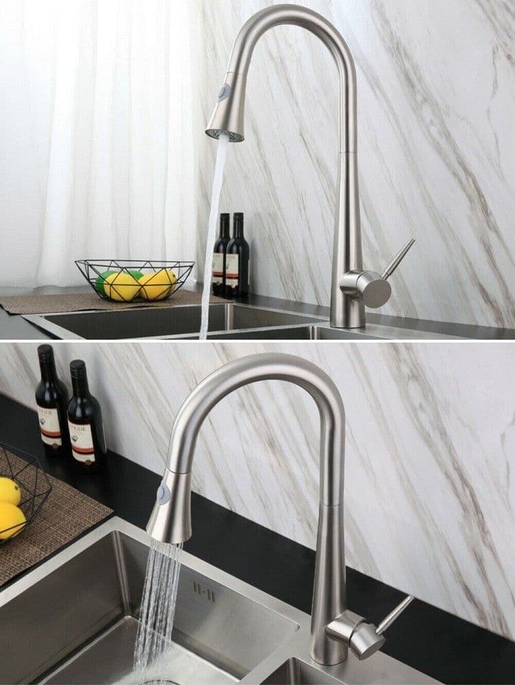 MISCELATORE RUBINETTO MONOCOMANDO LAVELLO CUCINA CON DOCCETTA A CANNA ALTA 52692 - 4