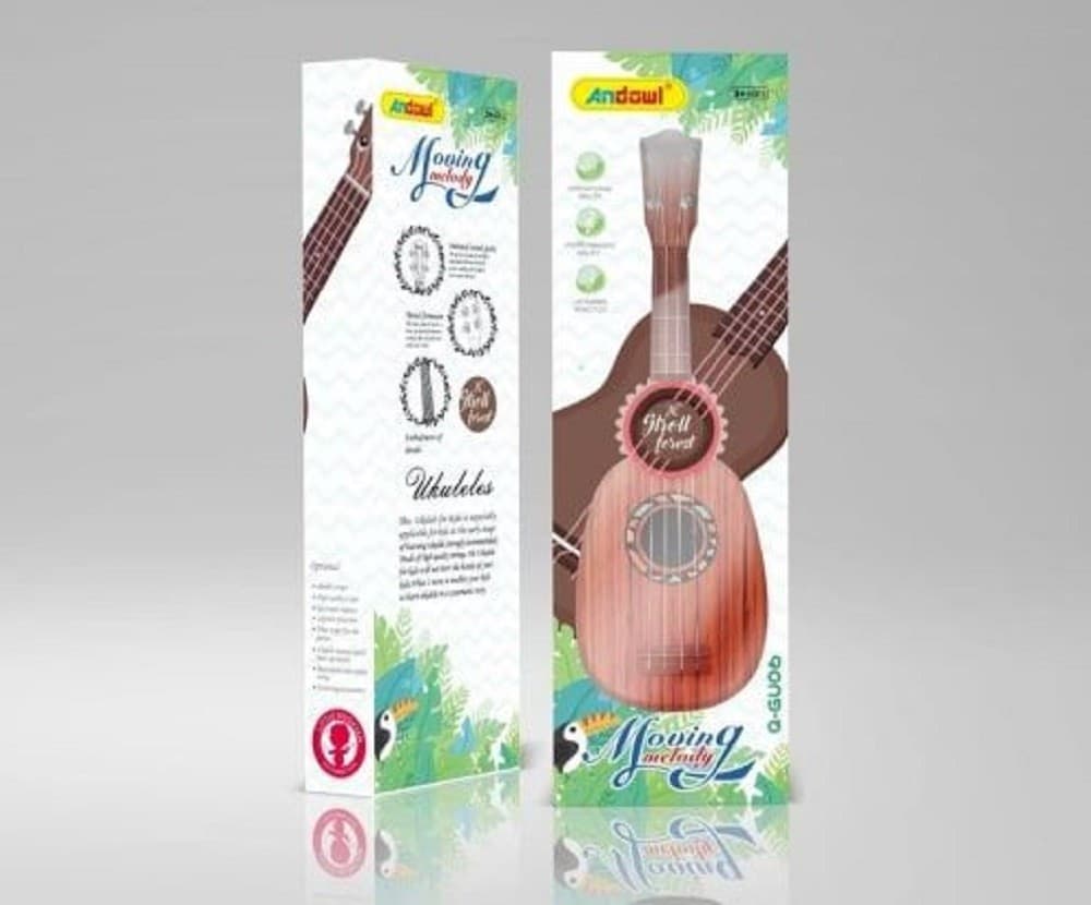 CHITARRA UKULELE GIOCO MUSICALE CON 4 CORDE IN PLASTICA 53 CM PER BAMBINI Q-GU06 - 2