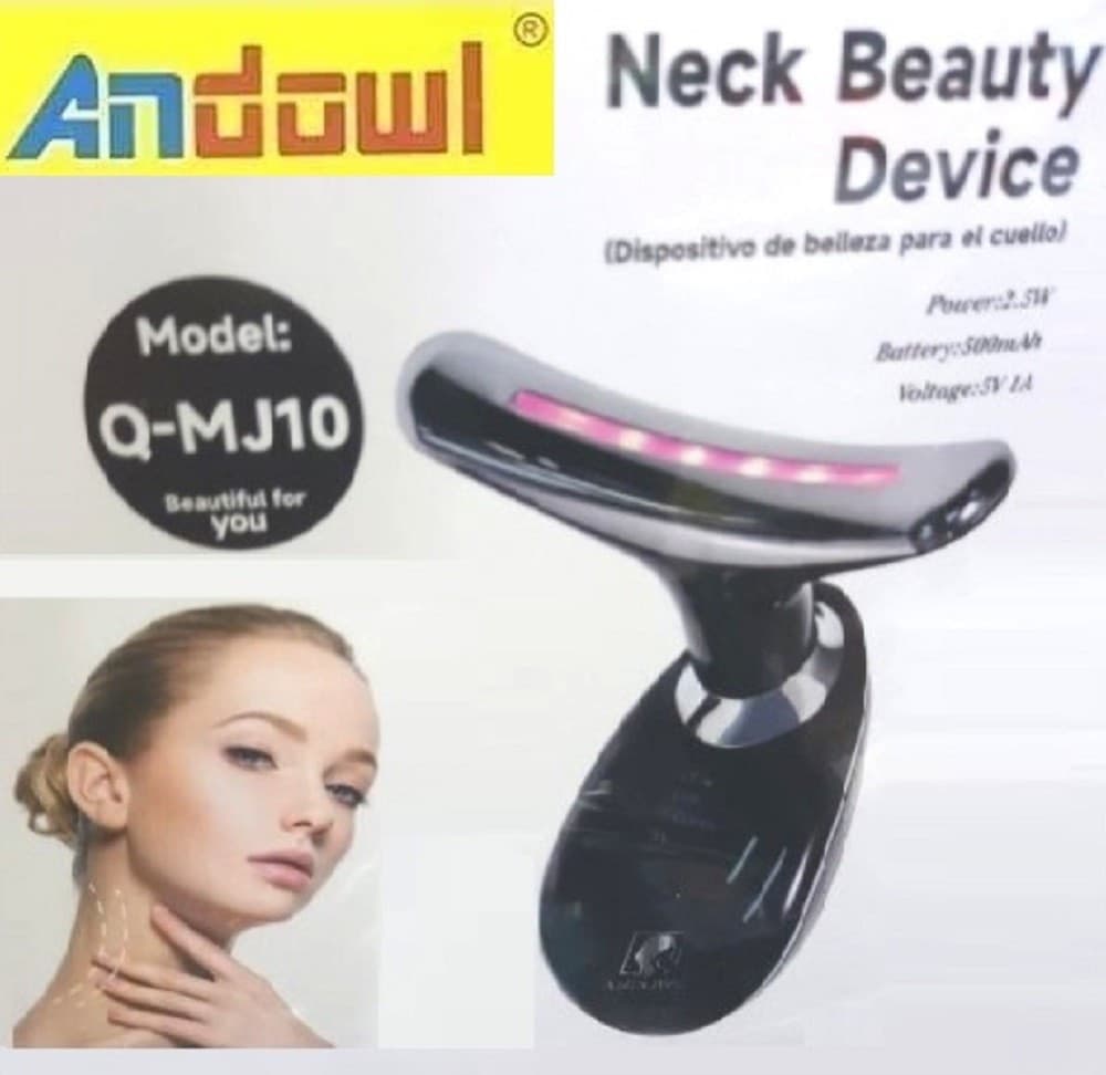 DISPOSITIVO MASSAGGIATORE DI BELLEZZA ANTIETÀ PER COLLO VISO RICARICABILE Q-MJ10 - 12