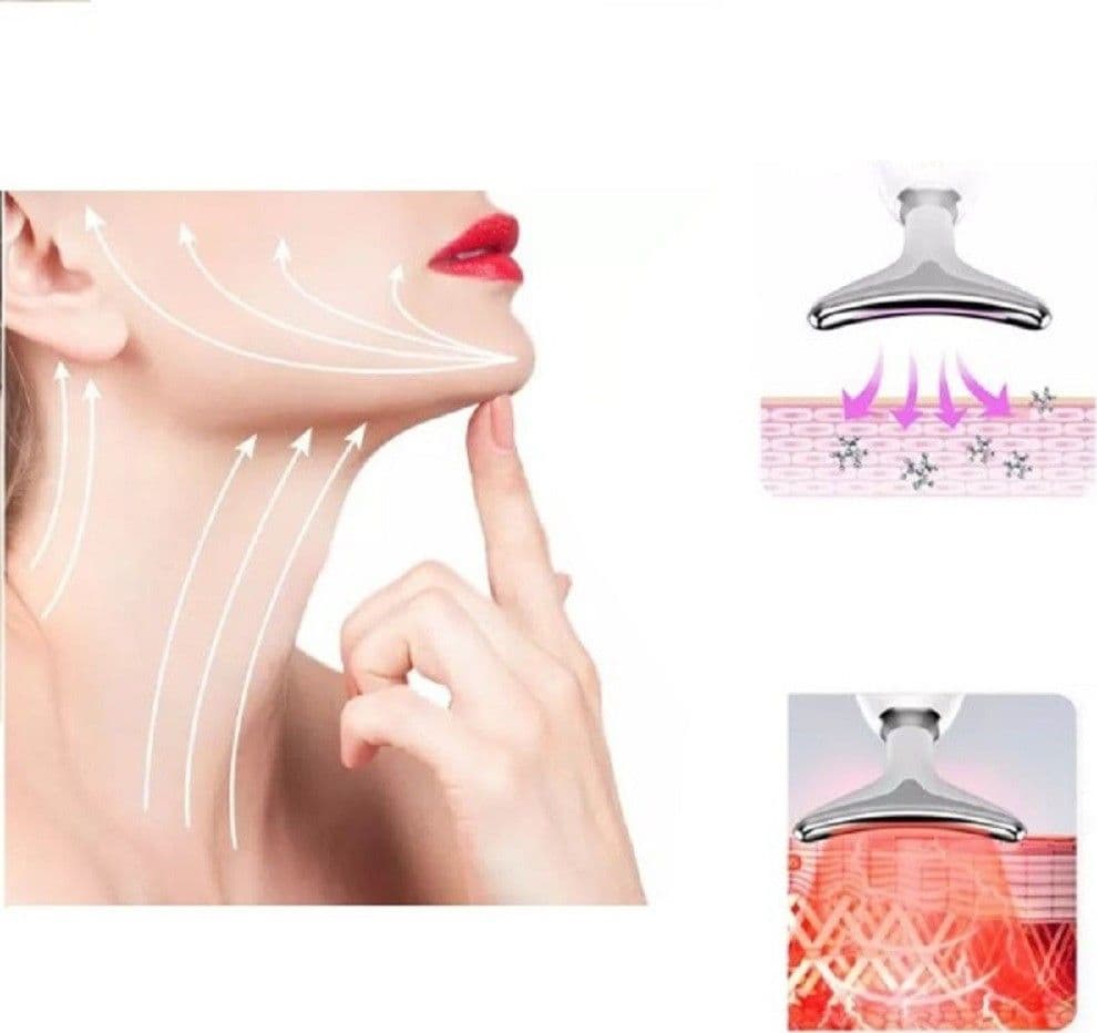 DISPOSITIVO MASSAGGIATORE DI BELLEZZA ANTIETÀ PER COLLO VISO RICARICABILE Q-MJ10 - 9