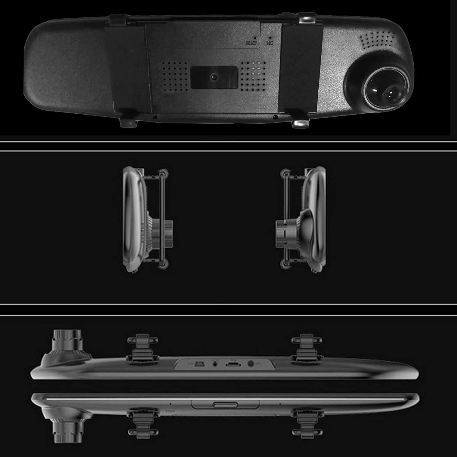 FOTOCAMERA PER AUTO SPECCHIO TOUCH FULL HD 5" GUIDA CON DOPPIO OBIETTIVO QY-4500 - 6