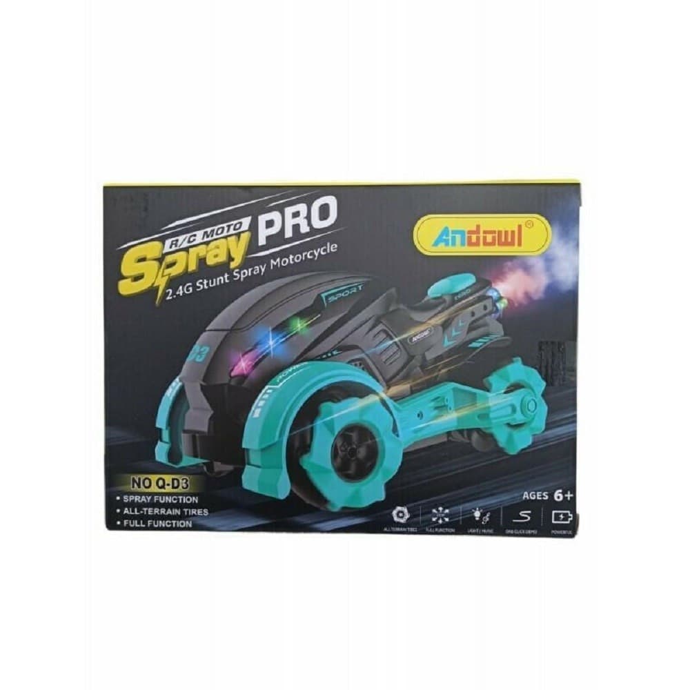 MOTOCICLETTA ACROBATICA TELECOMANDATA CON EFFETTO SONORO SPRUZZI D'ACQUA Q-D3 - 10