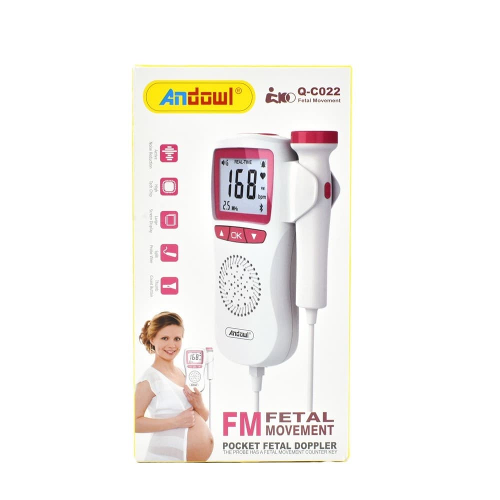 MONITOR CARDIACO MOVIMENTO FETALE DOPPLER GRAVIDANZA TASCABILE Q-C022 A BATTERIA - 5