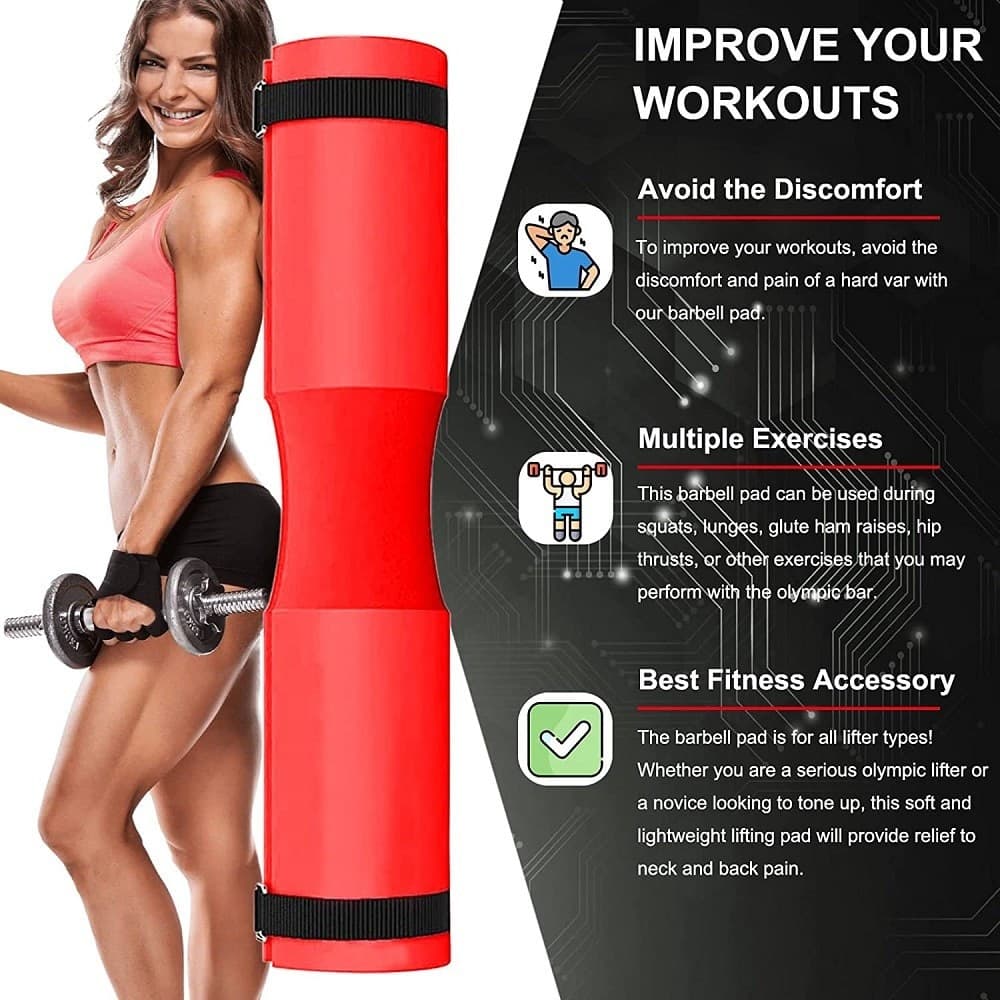 BARBELL SQUAT PAD CUSCINO BILANCIERE COLLO PER SOLLEVAMENTO PESI SQUAT 45X10 CM - 14