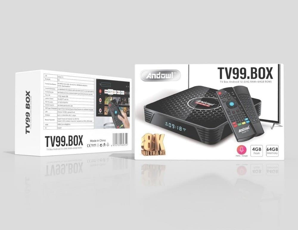DECODER TV BOX ANDROID 12 SMART TV 99 4GB RAM 64 GB ROM ULTRA HD 8K MEDIA PLAYER - 4