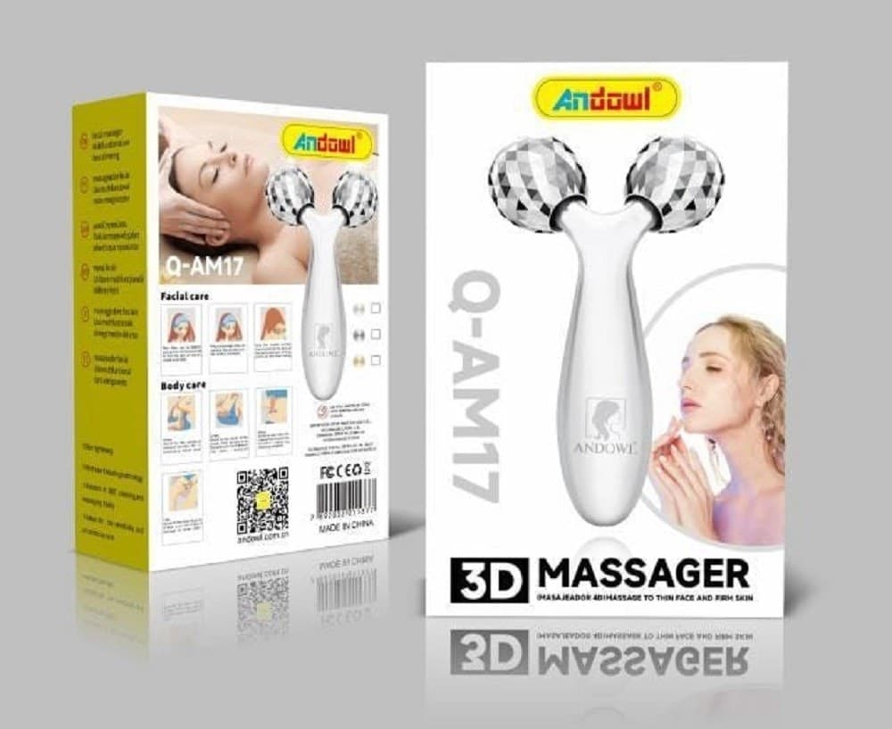 MASSAGGIATORE FACCIALE 3D MASSAGGIO SU VISO PELLE STIMOLA LA CIRCOLAZIONE Q-AM17 - 6