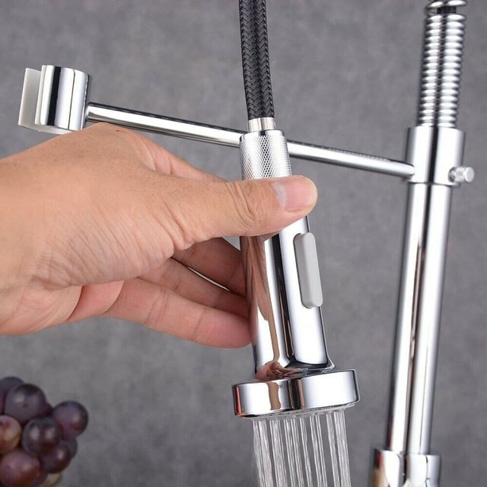 MISCELATORE RUBINETTO LAVELLO CUCINA GETTO LAVABO DESIGN DOCCETTA A MOLLA 59591 - 6