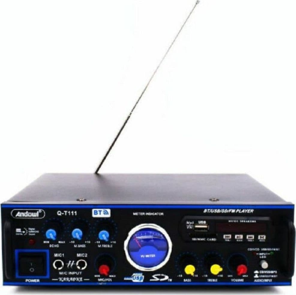 AMPLIFICATORE AUDIO KARAOKE BLUETOOTH USB SD RADIO FM SPEAKER TELECOMANDO Q-T111 - 5