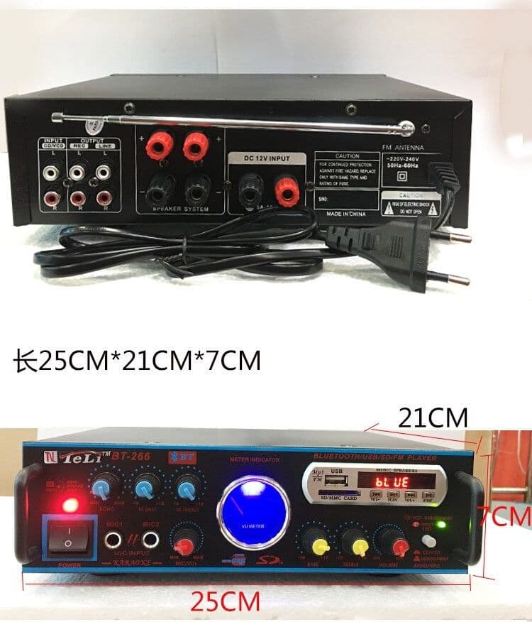AMPLIFICATORE AUDIO KARAOKE BLUETOOTH USB SD RADIO FM SPEAKER TELECOMANDO Q-T111 - 8
