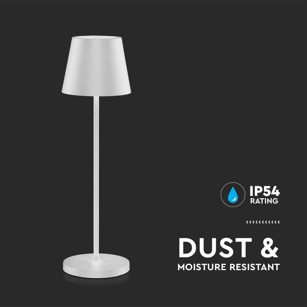 LAMPADA DA TAVOLO SENZA FILI LED BIANCA DIMMERABILE TOUCH LUCE BIANCA CALDA 2 W - 8