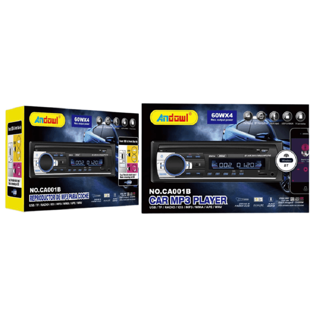 AUTORADIO LETTORE MP3 CA001B SISTEMA AUDIO AUTO UNIVERSALE 1 DIN BLUETOOTH AUX - 11