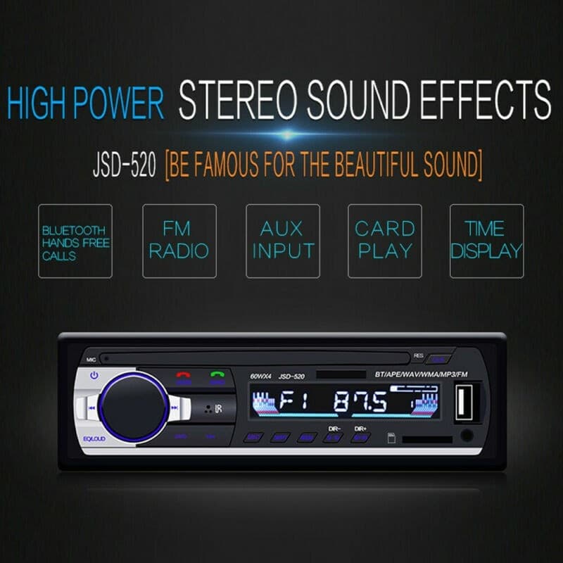 AUTORADIO LETTORE MP3 CA001B SISTEMA AUDIO AUTO UNIVERSALE 1 DIN BLUETOOTH AUX - 4