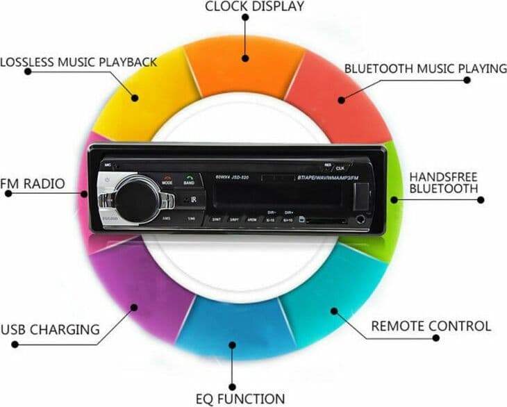 AUTORADIO LETTORE MP3 CA001B SISTEMA AUDIO AUTO UNIVERSALE 1 DIN BLUETOOTH AUX - 7