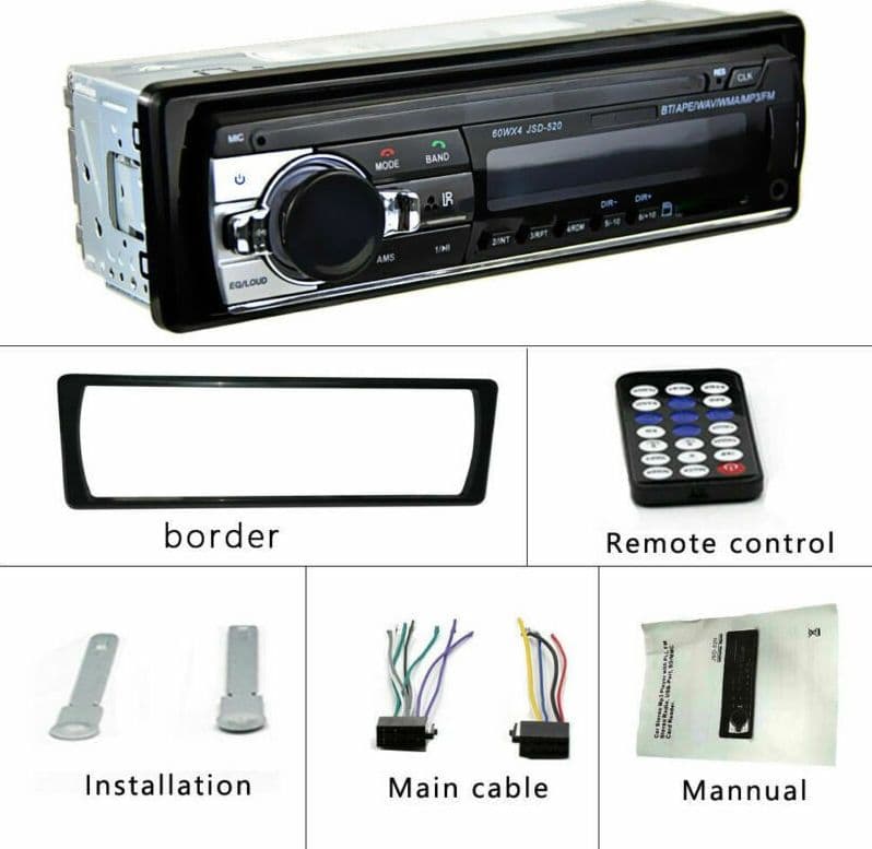 AUTORADIO LETTORE MP3 CA001B SISTEMA AUDIO AUTO UNIVERSALE 1 DIN BLUETOOTH AUX - 10