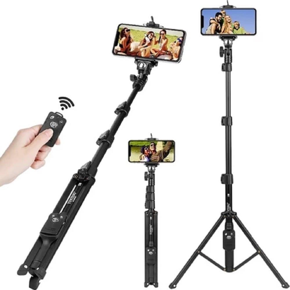 TREPPIEDE SELFIE STICK CON CONTROLLER BLUETOOTH SENZA FILI RIMOVIBILE Q-L1388 - 2