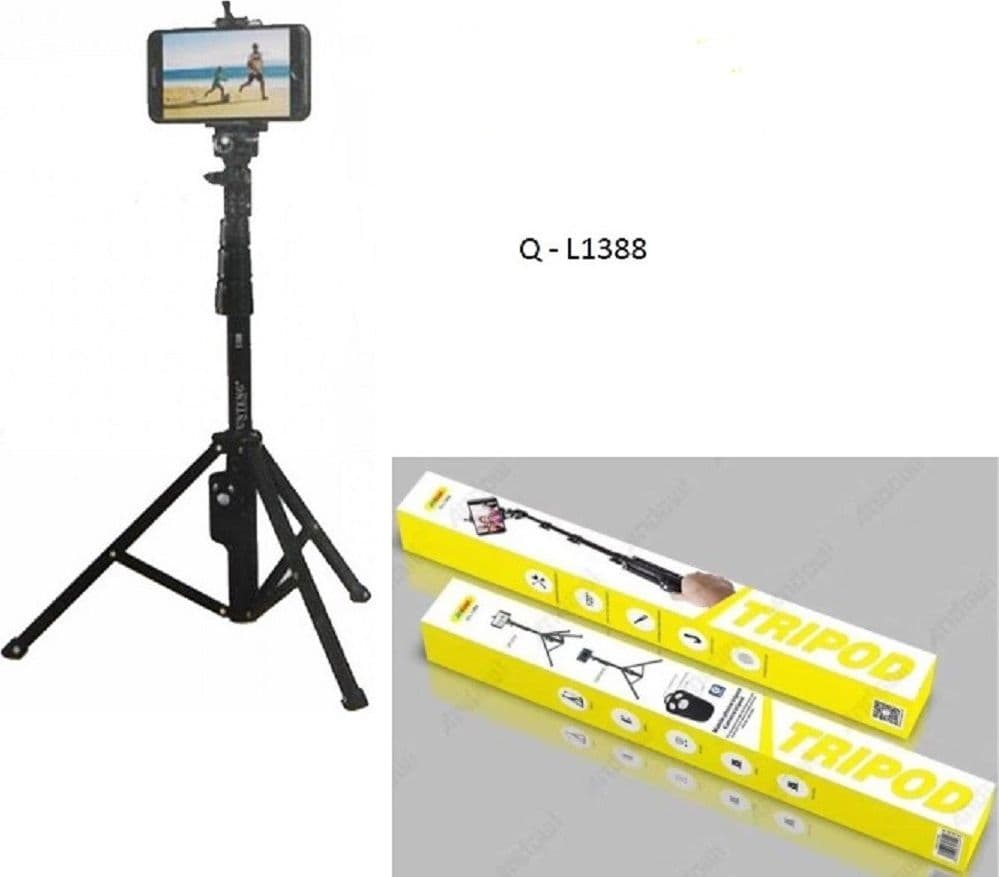 TREPPIEDE SELFIE STICK CON CONTROLLER BLUETOOTH SENZA FILI RIMOVIBILE Q-L1388 - 4