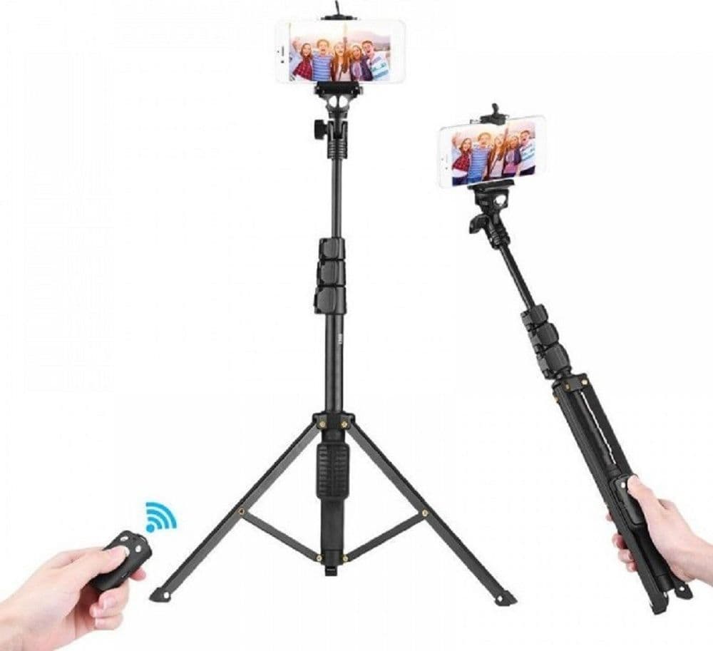 TREPPIEDE SELFIE STICK CON CONTROLLER BLUETOOTH SENZA FILI RIMOVIBILE Q-L1388 - 5
