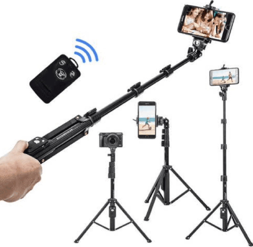 TREPPIEDE SELFIE STICK CON CONTROLLER BLUETOOTH SENZA FILI RIMOVIBILE Q-L1388