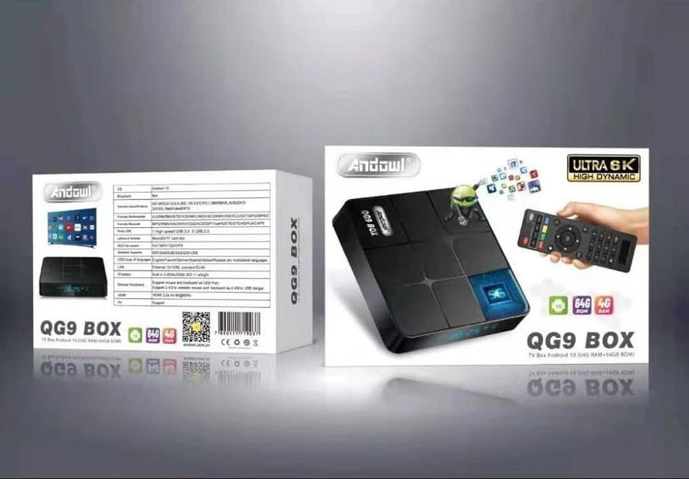 TV BOX ANDROID 10.0 SMART TV MEDIAPLAYER 4G RAM 64GB ROM 6K ULTRA HD QG9 BOX - 3