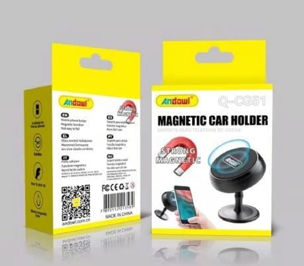 SUPPORTO MAGNETICO PORTA CELLULARE DA AUTO PER SMARTPHONE GPS AUTOADESIVO Q-CG51 - 2