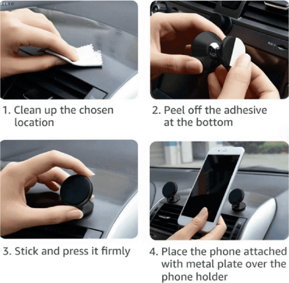 SUPPORTO MAGNETICO PORTA CELLULARE DA AUTO PER SMARTPHONE GPS AUTOADESIVO Q-CG51 - 4